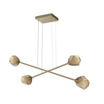 Gem Moda Linear Chandelier - Gilded Brass / Bronze