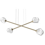 Gem Moda Linear Chandelier - Gilded Brass / Clear