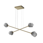 Gem Moda Linear Chandelier - Gilded Brass / Smoke