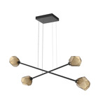 Gem Moda Linear Chandelier - Matte Black / Bronze
