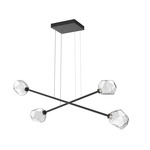 Gem Moda Linear Chandelier - Matte Black / Clear