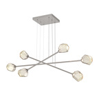 Gem Moda Linear Chandelier - Metallic Beige Silver / Amber