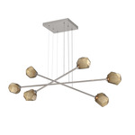 Gem Moda Linear Chandelier - Beige Silver / Bronze