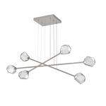 Gem Moda Linear Chandelier - Beige Silver / Clear