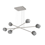 Gem Moda Linear Chandelier - Metallic Beige Silver / Smoke