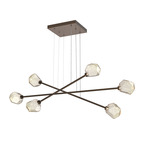 Gem Moda Linear Chandelier - Flat Bronze / Amber