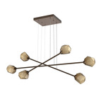 Gem Moda Linear Chandelier - Flat Bronze / Bronze