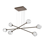 Gem Moda Linear Chandelier - Flat Bronze / Clear