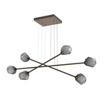 Gem Moda Linear Chandelier - Flat Bronze / Smoke