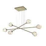 Gem Moda Linear Chandelier - Gilded Brass / Amber