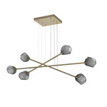 Gem Moda Linear Chandelier - Gilded Brass / Smoke