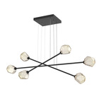 Gem Moda Linear Chandelier - Matte Black / Amber