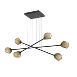 Gem Moda Linear Chandelier - Matte Black / Bronze