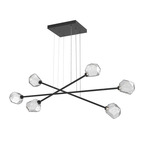 Gem Moda Linear Chandelier - Matte Black / Clear