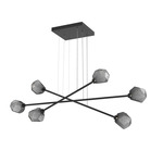 Gem Moda Linear Chandelier - Matte Black / Smoke