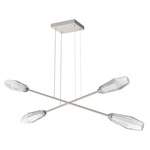 Aalto Moda Linear Chandelier - Beige Silver / Optic Ribbed Clear