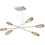 Aalto Moda Linear Chandelier - Metallic Beige Silver / Optic Ribbed Bronze