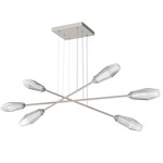 Aalto Moda Linear Chandelier - Beige Silver / Optic Ribbed Clear
