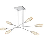Aalto Moda Linear Chandelier - Classic Silver / Optic Ribbed Amber