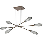 Aalto Moda Linear Chandelier - Flat Bronze / Optic Ribbed Smoke