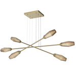 Aalto Moda Linear Chandelier - Gilded Brass / Optic Ribbed Bronze