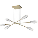 Aalto Moda Linear Chandelier - Gilded Brass / Optic Ribbed Clear