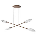 Rock Crystal Moda Linear Chandelier - Burnished Bronze / Chilled Clear