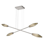 Rock Crystal Moda Linear Chandelier - Metallic Beige Silver / Chilled Bronze