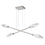 Rock Crystal Moda Linear Chandelier - Metallic Beige Silver / Chilled Clear