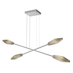 Rock Crystal Moda Linear Chandelier - Classic Silver / Chilled Bronze