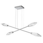 Rock Crystal Moda Linear Chandelier - Classic Silver / Chilled Clear