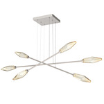 Rock Crystal Moda Linear Chandelier - Metallic Beige Silver / Chilled Amber