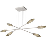 Rock Crystal Moda Linear Chandelier - Beige Silver / Chilled Bronze