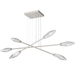 Rock Crystal Moda Linear Chandelier - Beige Silver / Chilled Clear