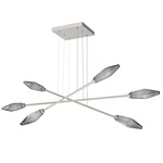 Rock Crystal Moda Linear Chandelier - Beige Silver / Chilled Smoke