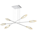 Rock Crystal Moda Linear Chandelier - Classic Silver / Chilled Amber