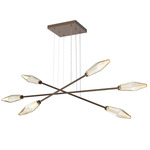 Rock Crystal Moda Linear Chandelier - Flat Bronze / Chilled Amber