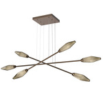 Rock Crystal Moda Linear Chandelier - Flat Bronze / Chilled Bronze