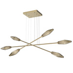 Rock Crystal Moda Linear Chandelier - Gilded Brass / Chilled Bronze