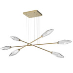 Rock Crystal Moda Linear Chandelier - Gilded Brass / Chilled Clear