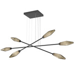 Rock Crystal Moda Linear Chandelier - Matte Black / Chilled Bronze