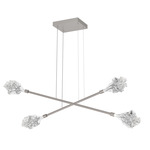 Blossom Moda Linear Chandelier - Beige Silver / Clear