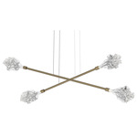 Blossom Moda Linear Chandelier - Gilded Brass / Clear