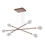 Blossom Moda Linear Chandelier - Burnished Bronze / Clear
