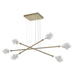 Blossom Moda Linear Chandelier - Gilded Brass / Clear