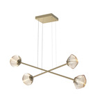 Mesa Moda Linear Chandelier - Gilded Brass / Mesa Amber