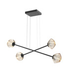 Mesa Moda Linear Chandelier - Matte Black / Mesa Amber