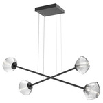 Mesa Moda Linear Chandelier - Matte Black / Mesa Clear