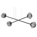 Mesa Moda Linear Chandelier - Matte Black / Mesa Smoke