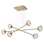 Mesa Moda Linear Chandelier - Gilded Brass / Mesa Amber